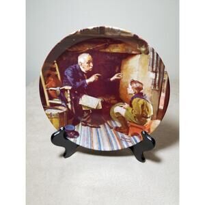The Professor Plate Wall Decor Year 1986 Fine China 8 1/2" Norman Rockwell Vtg